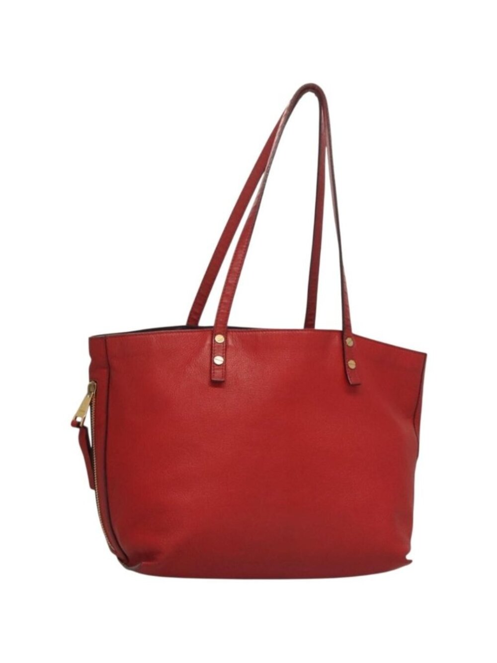 Chloe Dylan Tote Bag Leather Red Gold